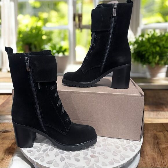 La CANADIENNE Power Lace-Up Waterproof Combat Boot Black Suede Size 5 - Picture 4 of 13